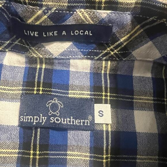 NEW Simply Southern Oxford Button Down Cotton Shirt‎ Men's Small - Picture 3 of 4